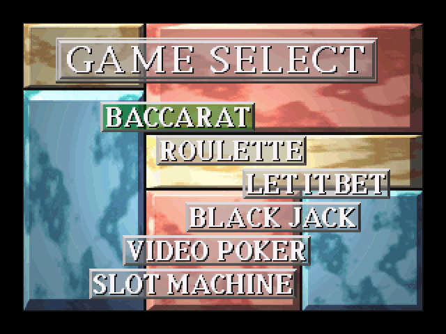 Monte Carlo Games Compendium title screen for Playstation